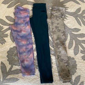 ATHLETA girls leggings - 3 pair sold as set